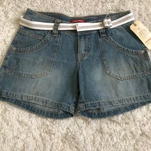 NWT Unionbay Junior Jean Shorts with Belt Size 7